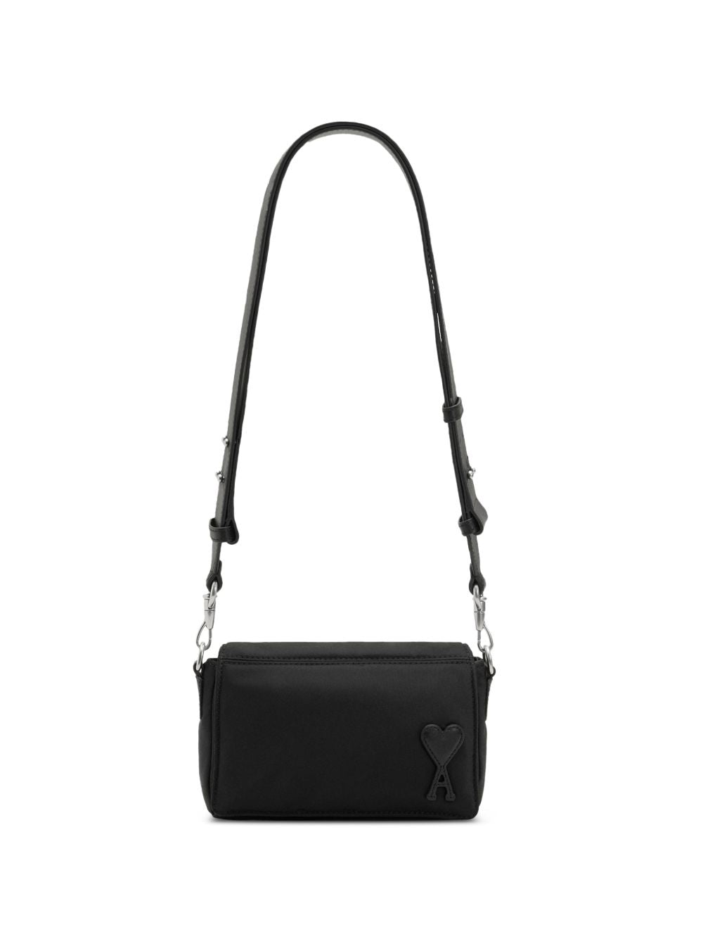 Ami Paris Padded Canvas Crossbody Bag — Black