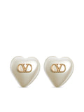 Valentino Garavani VLogo Pearl Stud Earrings — Cream