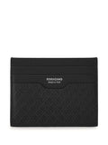 Ferragamo Logo-Embossed Leather Card Case — Black