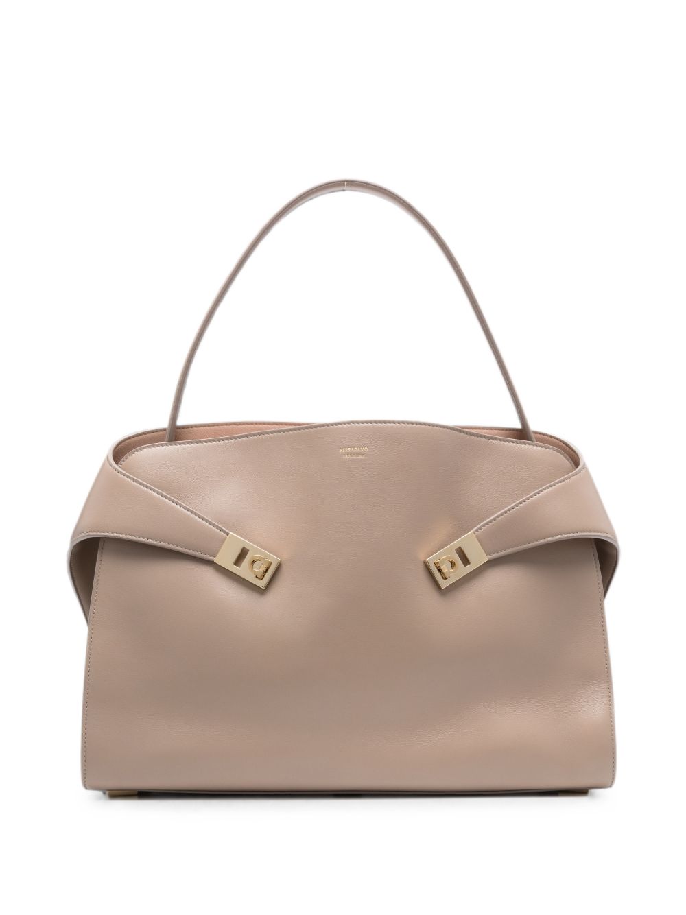 Ferragamo Gancini Shoulder Bag — Beige