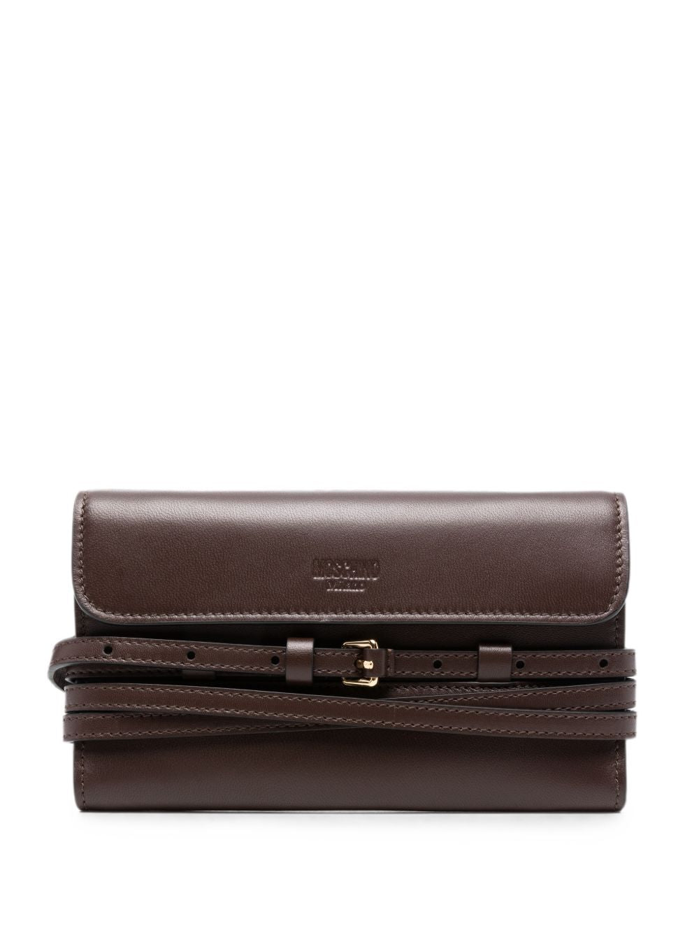 Moschino Tie Me Wallet — Brown