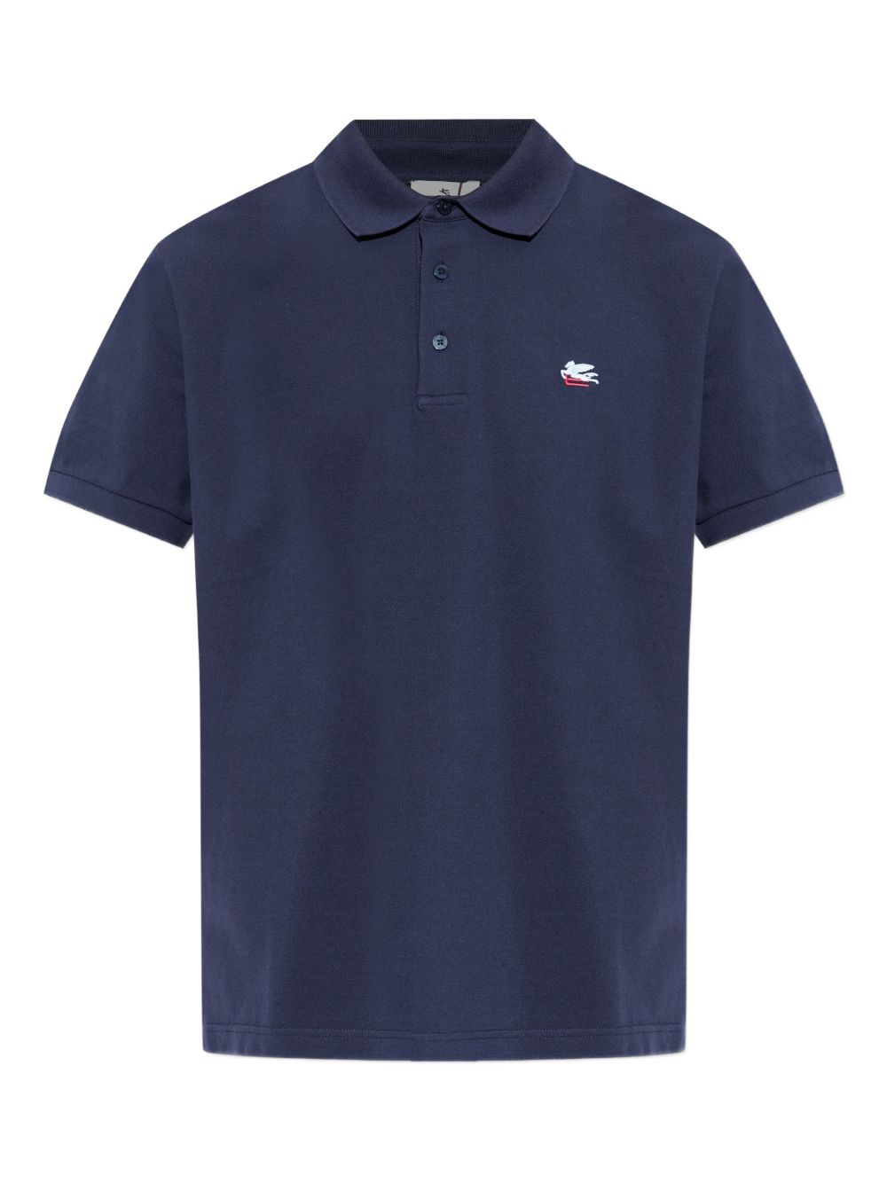 Etro Logo-Embroidered Cotton Polo — Navy