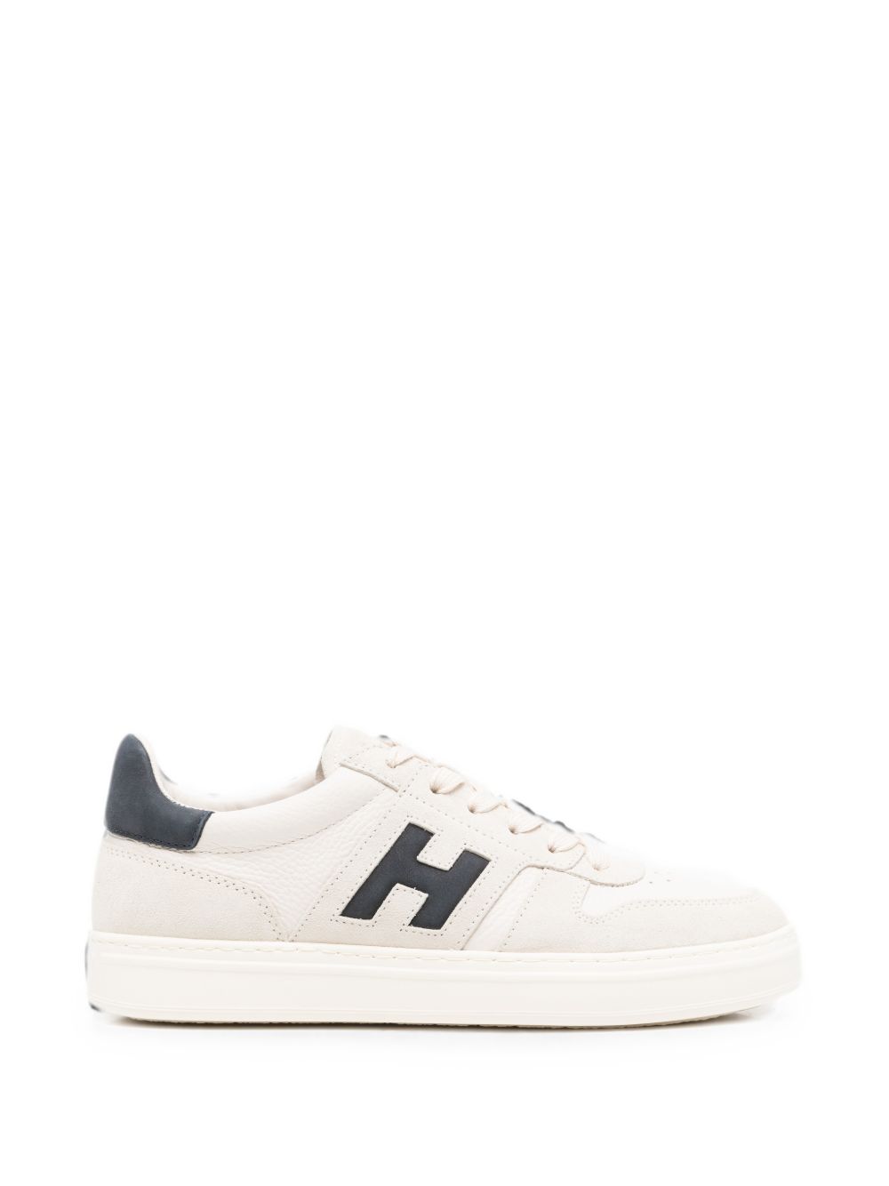 Hogan Logo-Patch Leather Sneaker — white