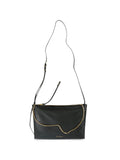 Givenchy Chain-Link Gold-Tone Leather Clutch — Black