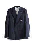 Givenchy Pinstripe Double-Breasted Wool Blazer — Navy