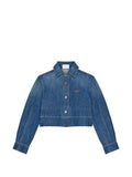 Givenchy Logo-Embroidered Denim Jacket — Blue