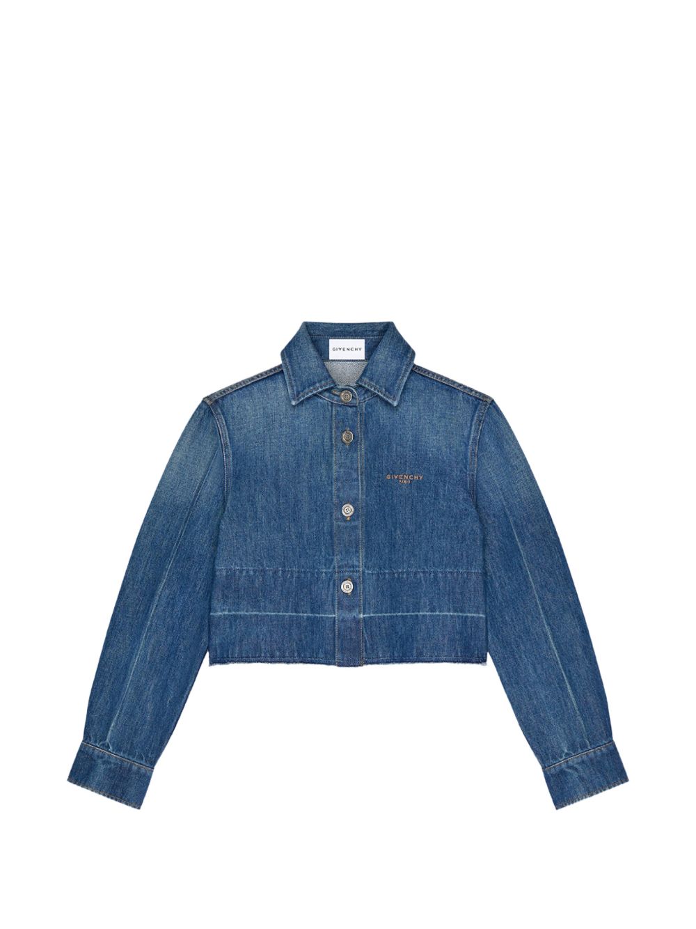 Givenchy Logo-Embroidered Denim Jacket — Blue