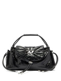 Diesel Scrunched Leather Shoulder Bag — Black