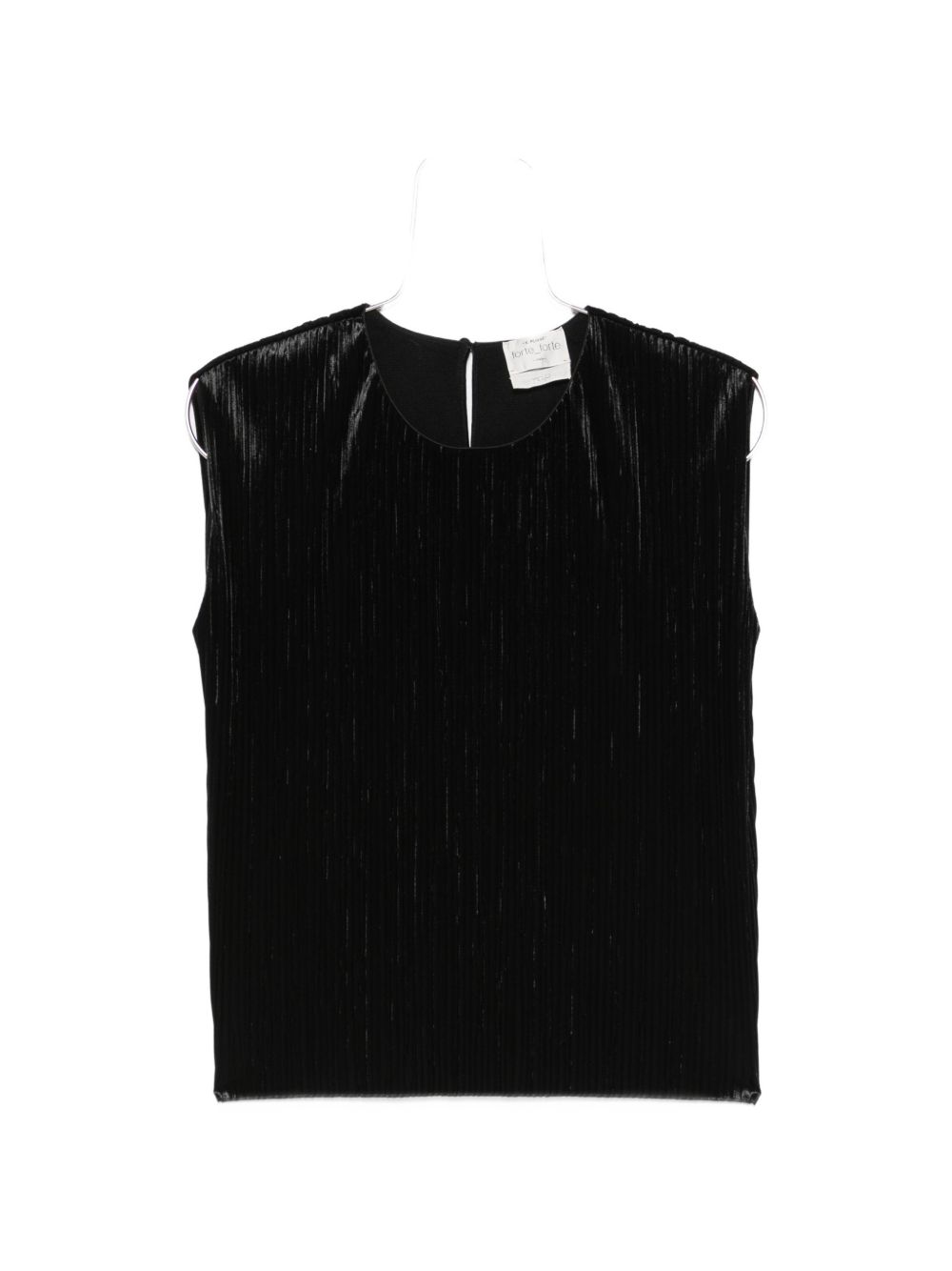 Forte Forte Pleated Satin Tank Top — Black