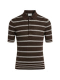 Closed Striped Wool Polo — Brown