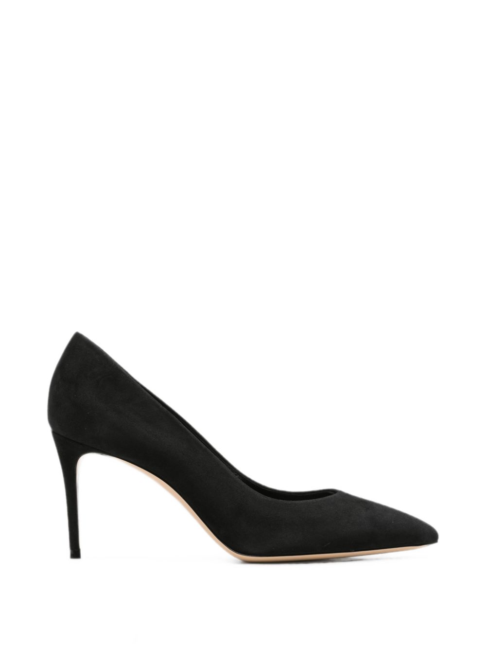 Casadei Suede Pointed-Toe Heel — Black