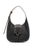 Hogan Pebbled Leather Hobo Bag — Black