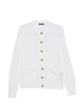 Balmain Quilted Wool Cardigan — White