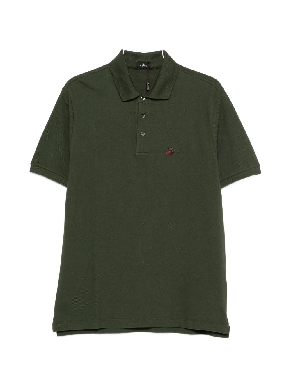 Etro Logo-Embroidered Cotton Piqué Polo — Green