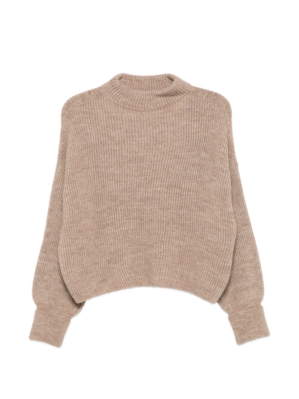 Closed Ribbed Knit Crewneck Sweater — Beige