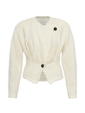 Isabel Marant Bouclé Wool Blend Jacket — Cream