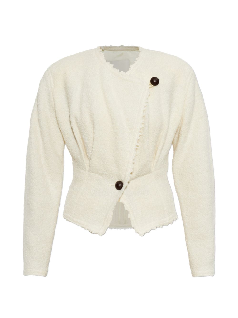 Isabel Marant Bouclé Wool Blend Jacket — Cream