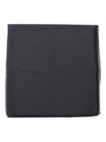 032C Striped Silk Scarf — Black