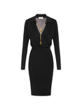 Elisabetta Franchi Chain-Adorned Viscose Dress — Black