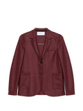 Harris Wharf London Wool Single-Breasted Blazer — Burgundy
