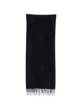 Closed Fringed Edge Scarf — Black
