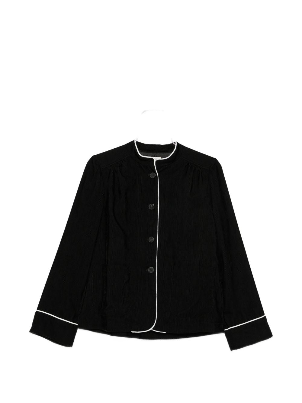 Forte Forte Corduroy with Piped Trim Jacket — Black