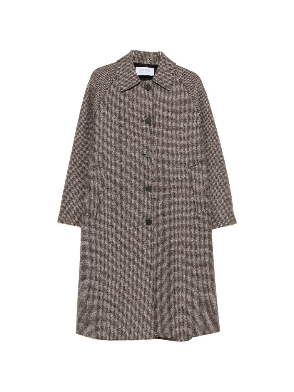 Harris Wharf London Wool and Cashmere Houndstooth Coat — brown