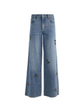 Alice + Olivia Butterfly Cutout Jeans — Blue