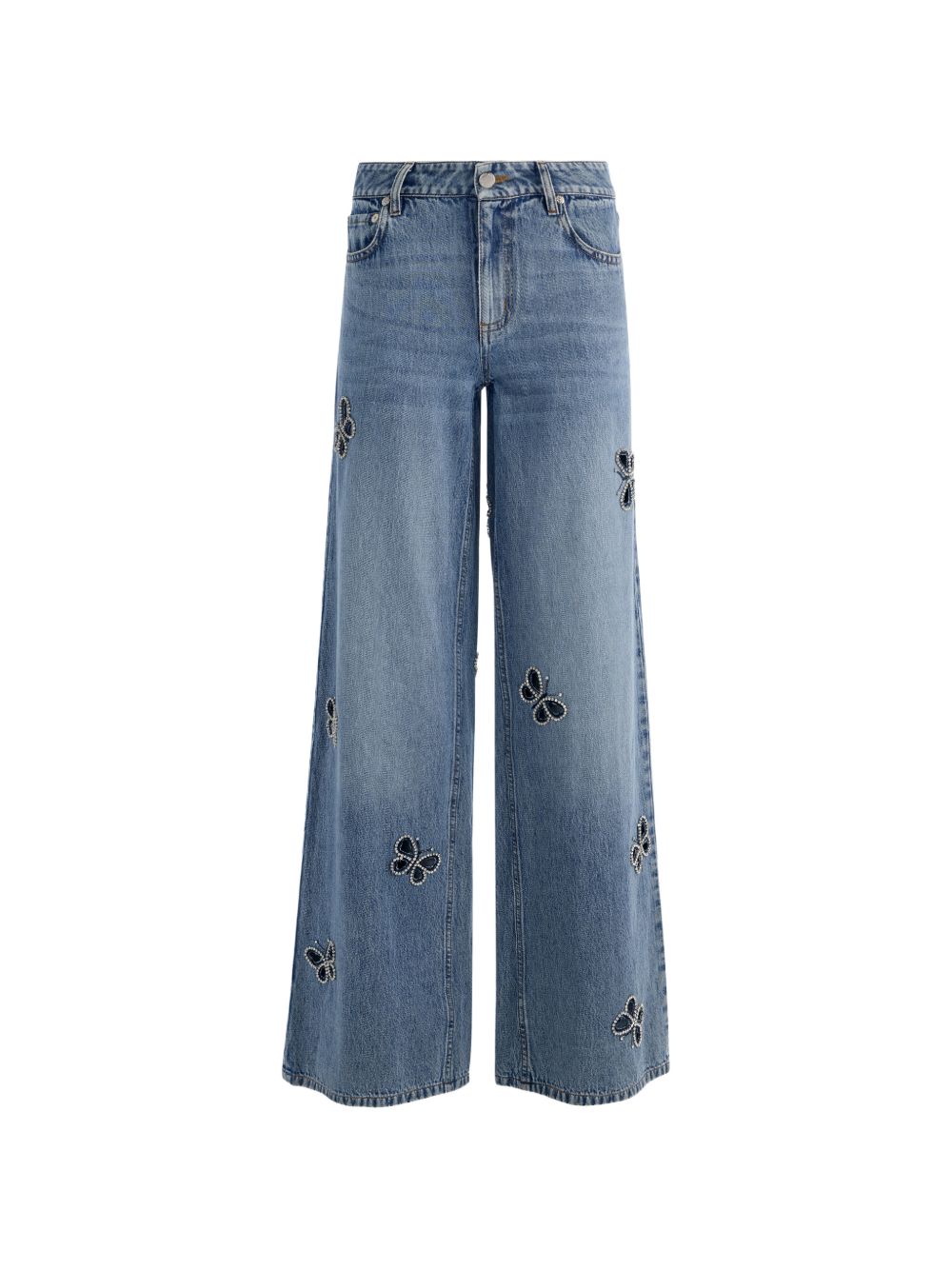 Alice + Olivia Butterfly Cutout Jeans — Blue