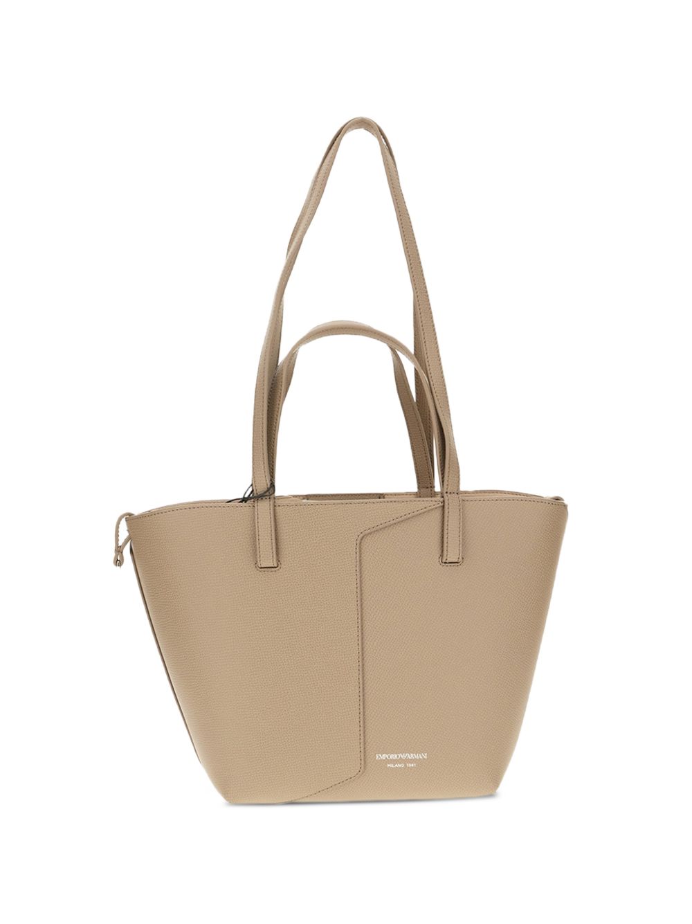 Emporio Armani Leather Tote Bag — beige