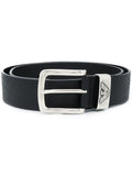 Emporio Armani Logo Plaque Belt — Black