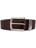 Emporio Armani Logo-Embellished Leather Belt — Brown