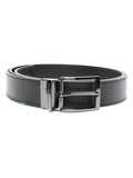 Emporio Armani Two-Tone Leather Belt — Black