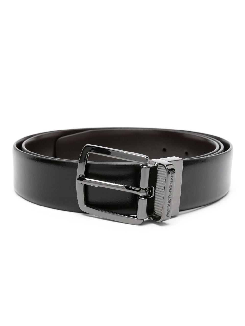 Emporio Armani Calf Leather Belt — Black