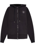Adidas By Stella McCartney Logo-Embroidered Cotton Hoodie — Black