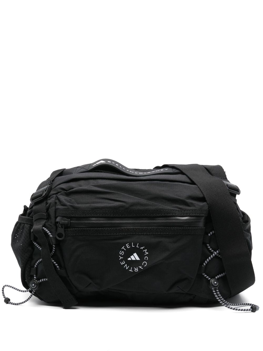 Adidas By Stella McCartney Logo-Embroidered Nylon Belt Bag — Black