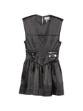 Ganni Satin Corset Mini Dress — Black