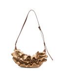 Zimmermann Raffia Ruffle Shoulder Bag — Beige