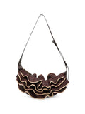 Zimmermann Raffia Ruffle Shoulder Bag — Brown