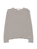 Closed Striped Cotton Blend T-Shirt — Brown