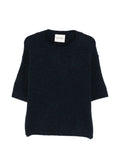 Closed Wool Crewneck Sweater — Navy