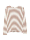Closed Striped Cotton Blend T-Shirt — Beige