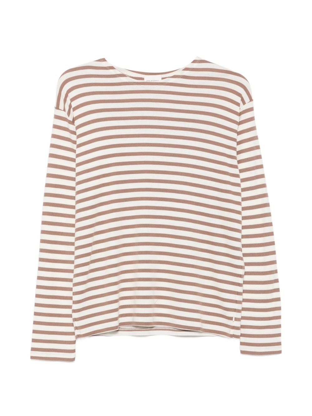 Closed Striped Cotton Blend T-Shirt — Beige