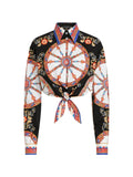 Dolce & Gabbana Carretto-Print Silk Shirt — Black