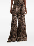 Dolce & Gabbana Leopard-Print Fleece Trousers — Brown