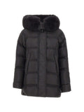 Peuterey Quilted Fur-Trimmed Down Jacket — Black