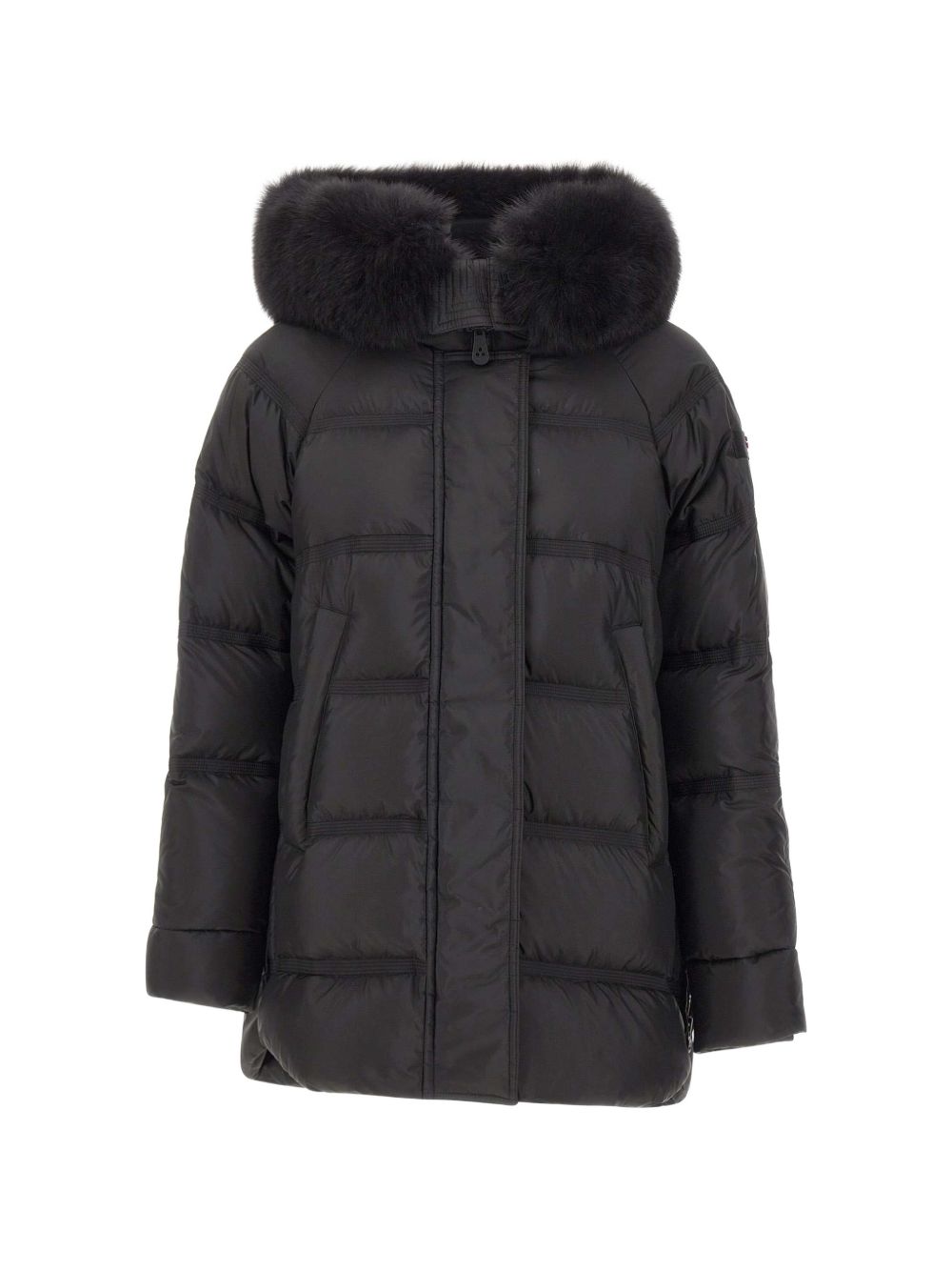 Peuterey Quilted Fur-Trimmed Down Jacket — Black