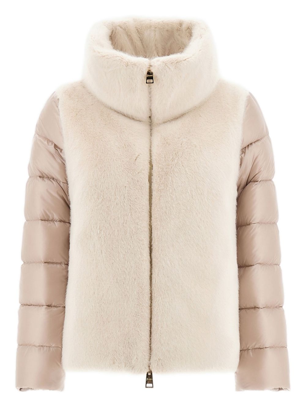 HERNO Quilted Wool & Down Down Jacket — Cream
