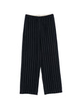 Alysi Pinstriped Wool Trousers — Navy
