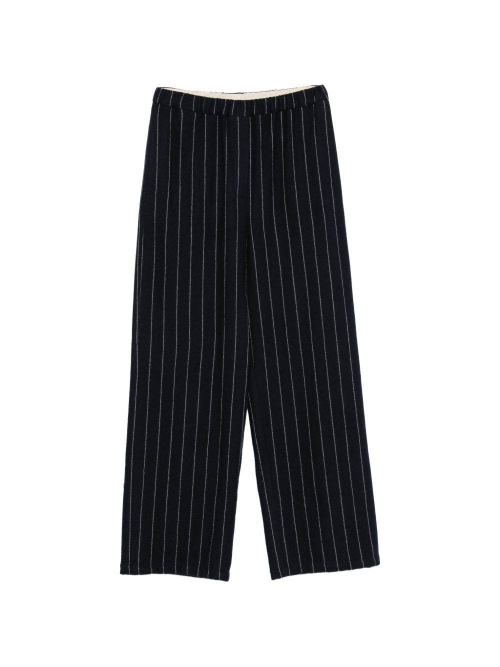 Alysi Pinstriped Wool Trousers — Navy